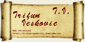 Trifun Vesković vizit kartica